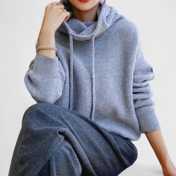 Marie | Maglione Accogliente con Collo Alto e Cappuccio