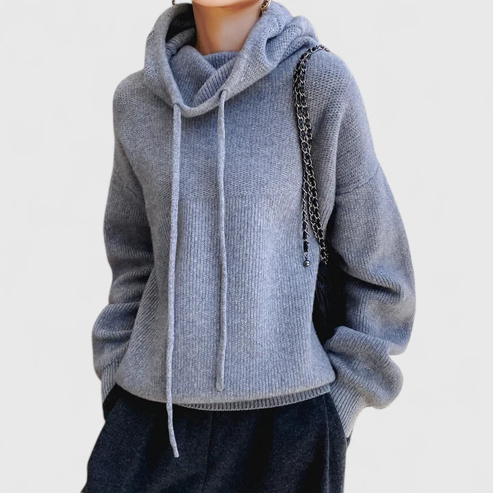 Marie | Maglione Accogliente con Collo Alto e Cappuccio
