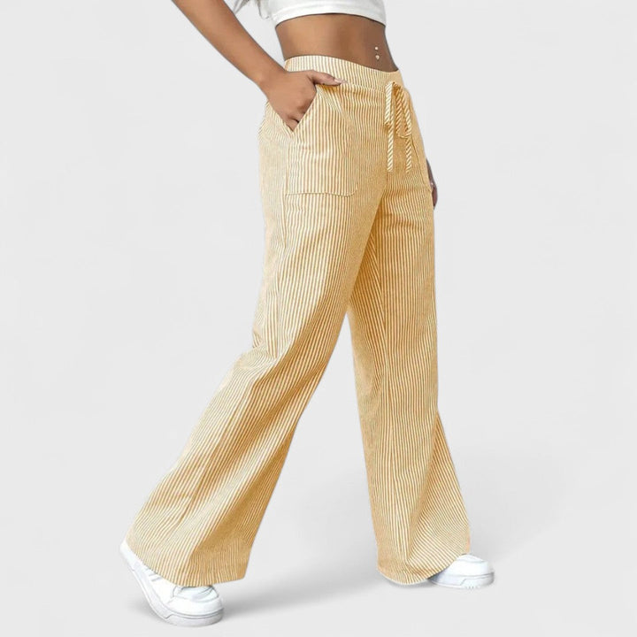 Dominique - Pantaloni larghi e comodi con dettagli eleganti
