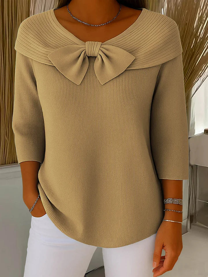 Clara | Maglione Elegante con Fiocco in Tessuto Morbido
