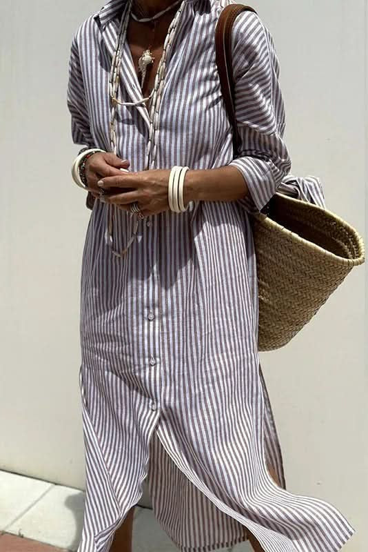 Maia – Vestito boho a righe eleganti