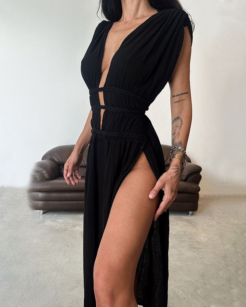 Zoe – Vestito boho con spacco