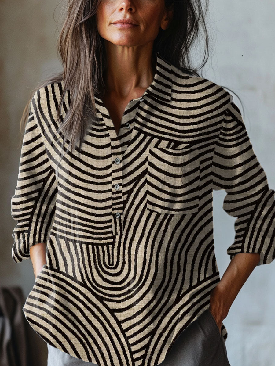 Adelina – Camicia in lino con stampa