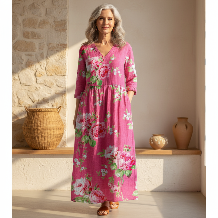 Rosalía – Vestito boho floreale deciso