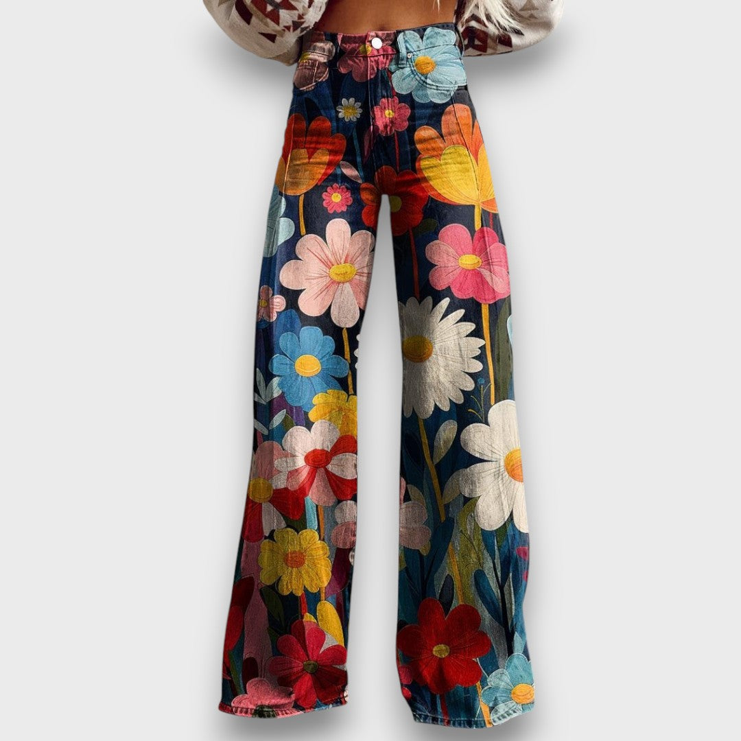 Talira – Pantaloni lunghi con anima floreale