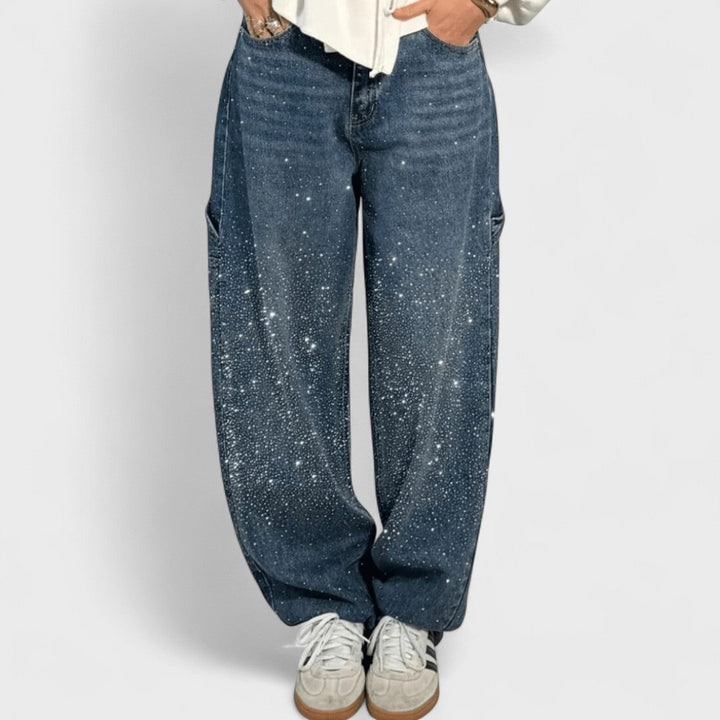 Julia - Jeans Carpenter alla Moda con Brillantini