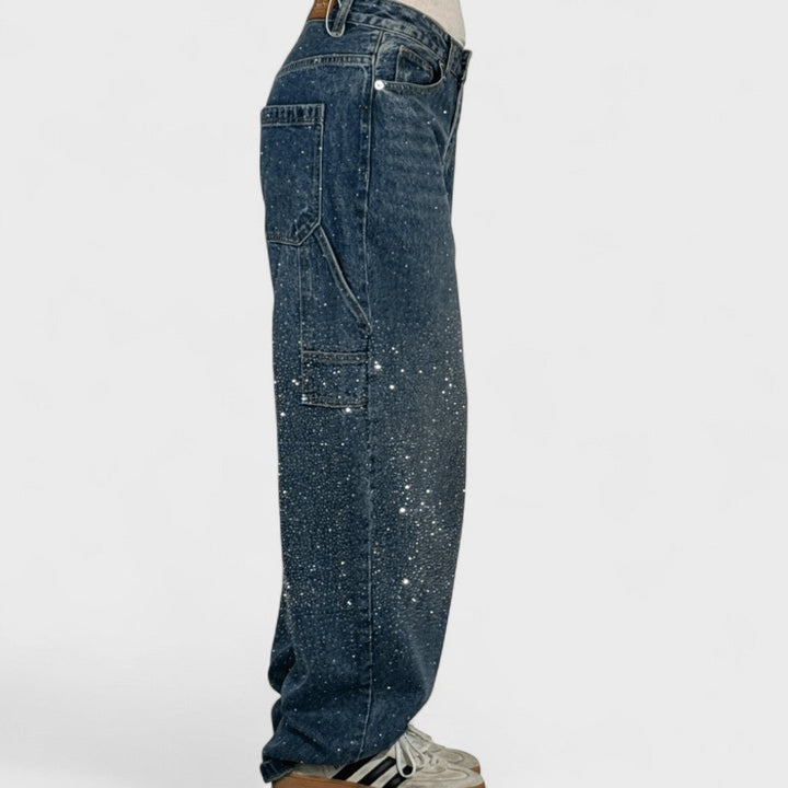 Julia - Jeans Carpenter alla Moda con Brillantini