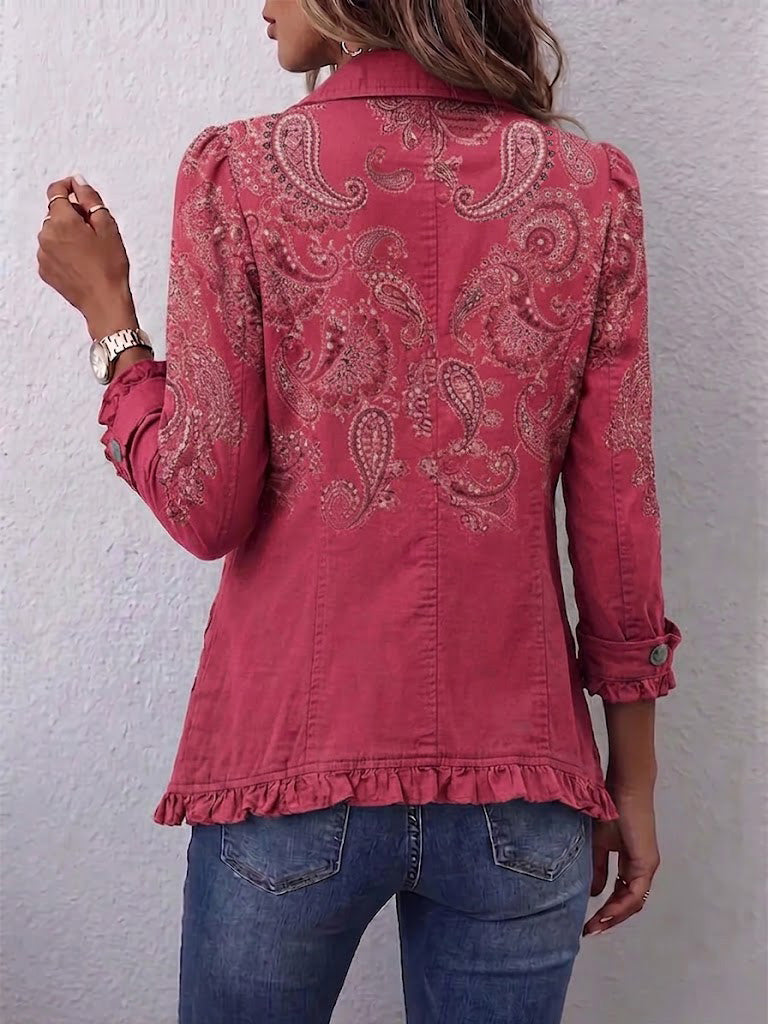 Adorazione | Giacca in Cashmere Rosa con Volant