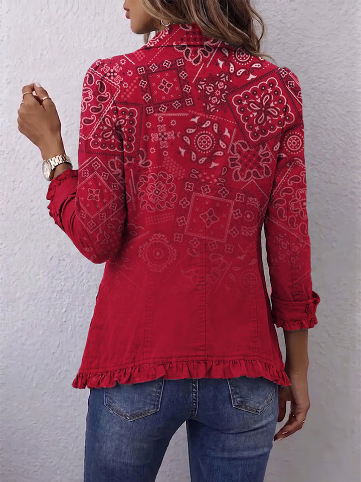 Clotilde | Giacca in Cashmere Gradient con Volant