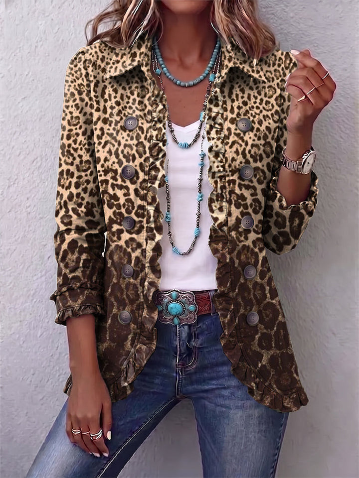 Nazareth | Giacca con Stampa Leopardo e Volant