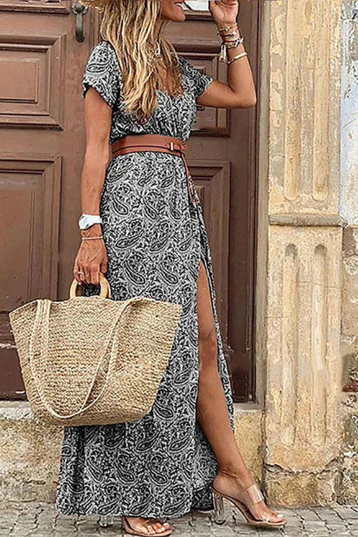 Bruna – Vestito boho maxi con cintura