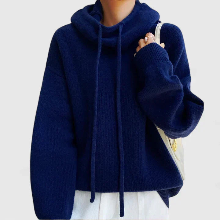 Marie | Maglione Accogliente con Collo Alto e Cappuccio