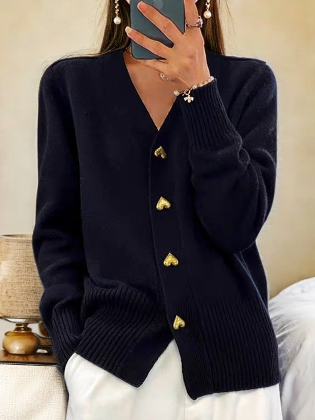 Lyddia | Cardigan con Bottoni a Forma di Cuore