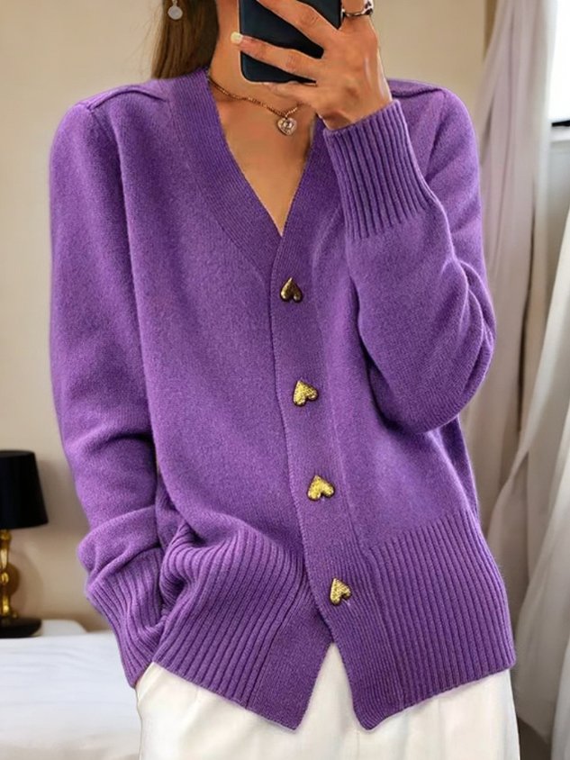 Lyddia | Cardigan con Bottoni a Forma di Cuore