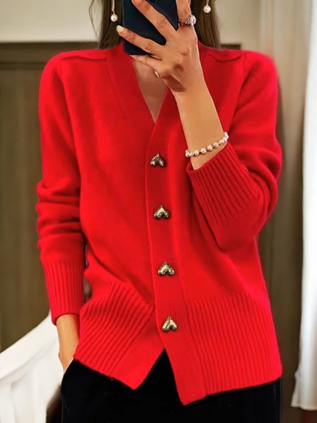 Lyddia | Cardigan con Bottoni a Forma di Cuore