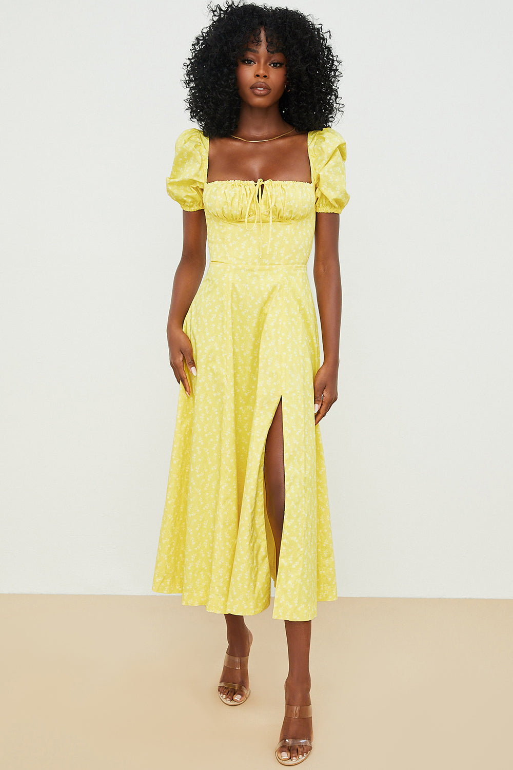 Arianna – Vestito boho con maniche a sbuffo