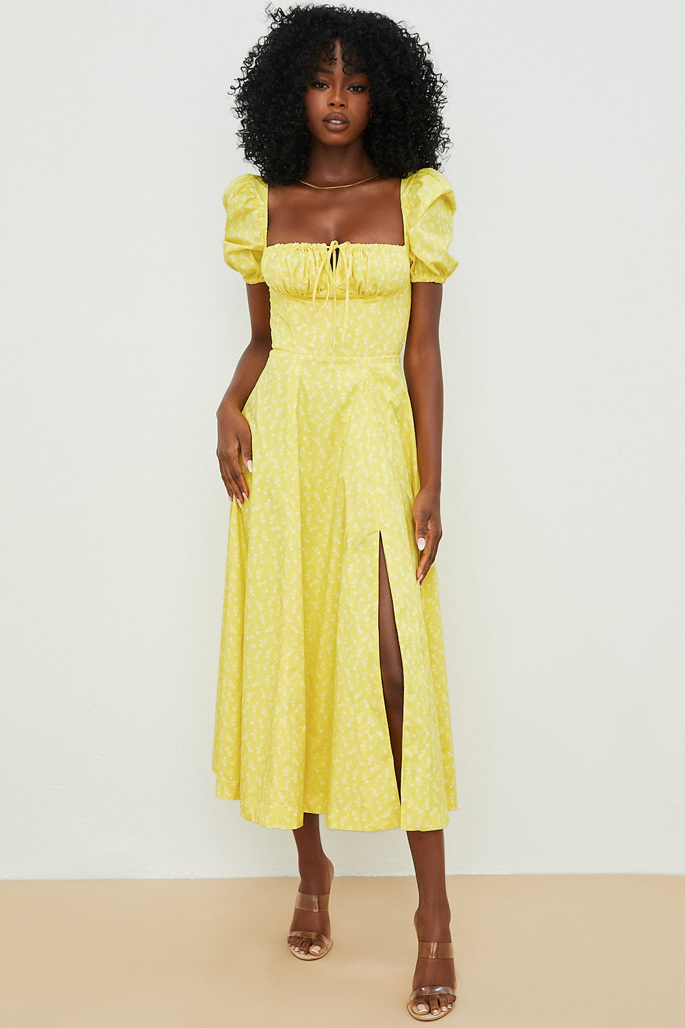Arianna – Vestito boho con maniche a sbuffo