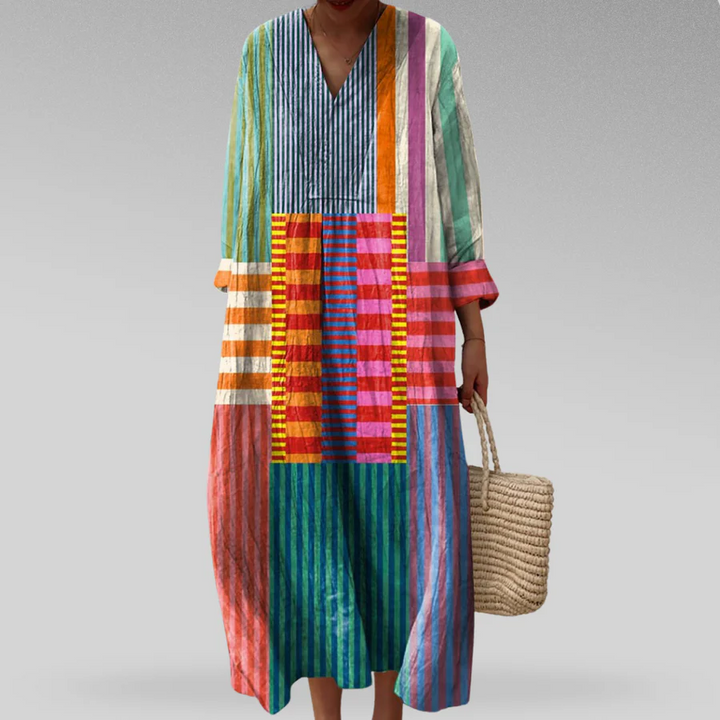 Chiara – Vestito boho geometrico