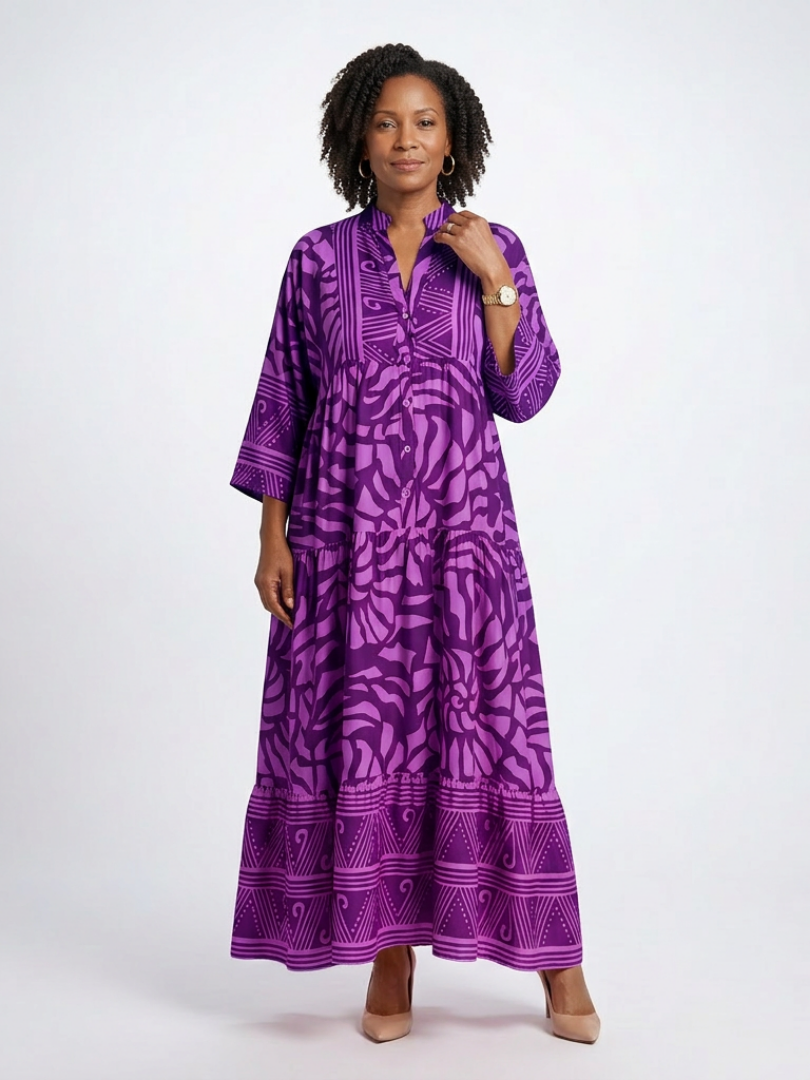 Marianne | Vestito midi con bottoni davanti