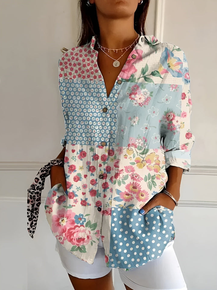 Roseline - Camicia stampata con bottoni
