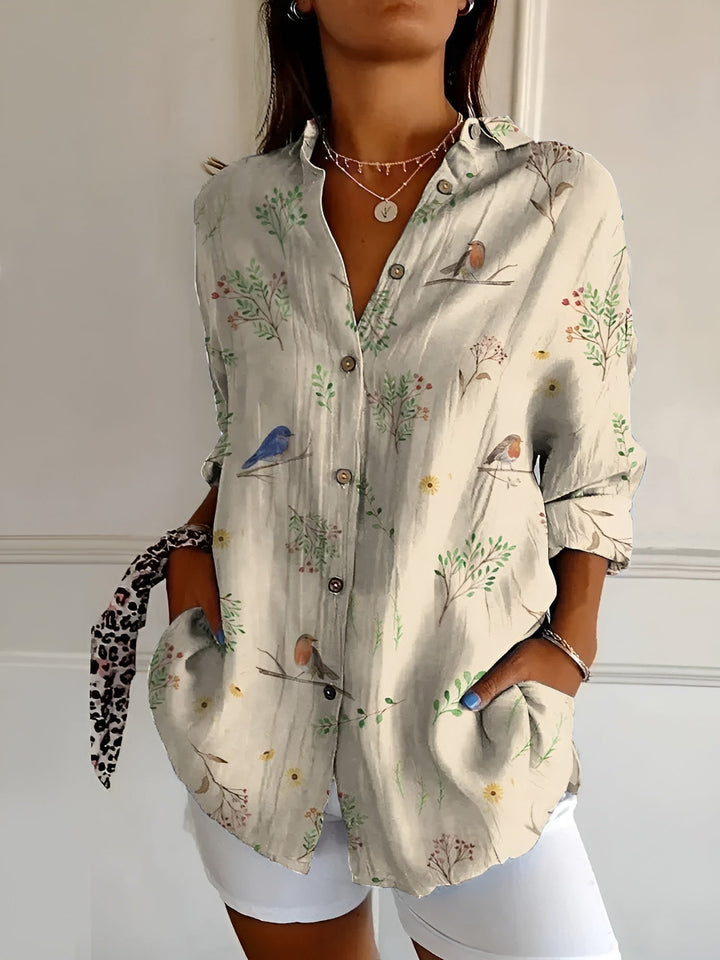 Roseline - Camicia stampata con bottoni