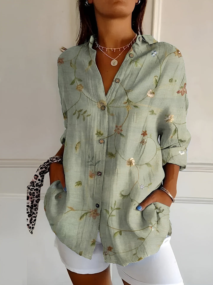 Roseline - Camicia stampata con bottoni