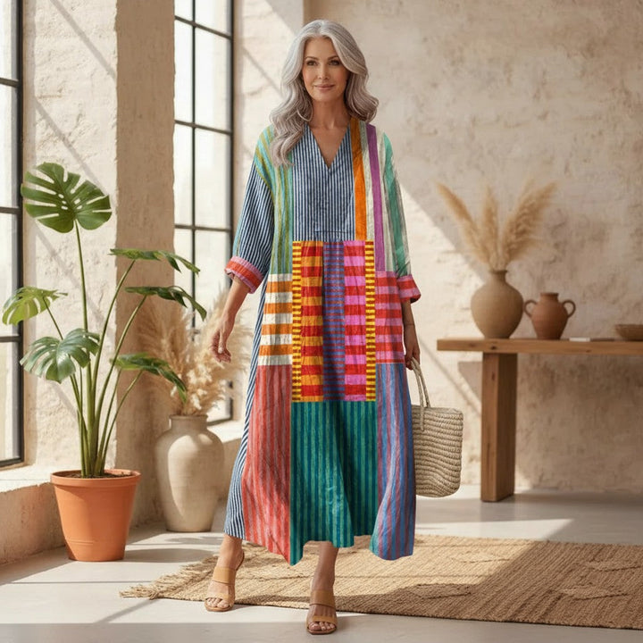 Chiara – Vestito boho geometrico